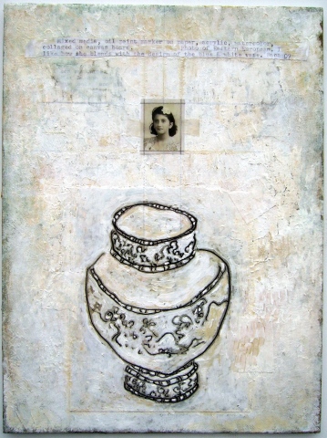 Ornate Vase and Female with Flower