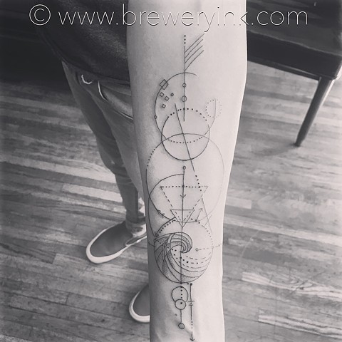 geometic linework tattoo