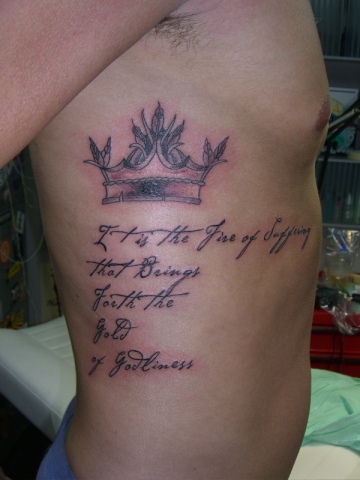 crown and lettering