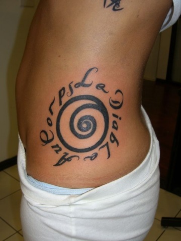 spiral and lettering