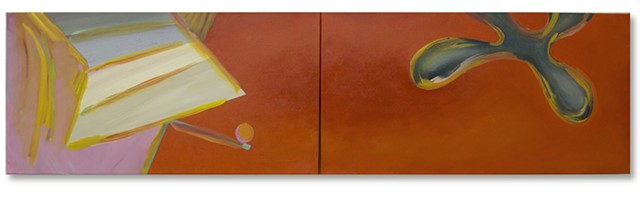 Beachair No.4, Persimmon, Diptych