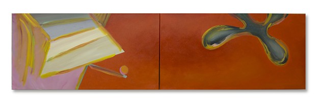 Beachair No.4, Persimmon, Diptych