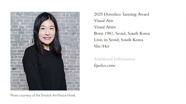  Foundation for Contemporary Arts - 2025 Dorothea Tanning Award