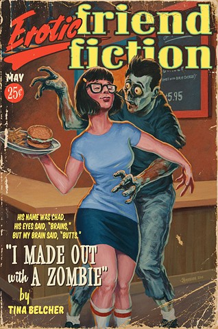 erotic zombie friend fiction vintage pulp edition print by Stephen Andrade 2016 Bob's Burgers Tina Belcher Chad the Zombie Gallery1988 G1988