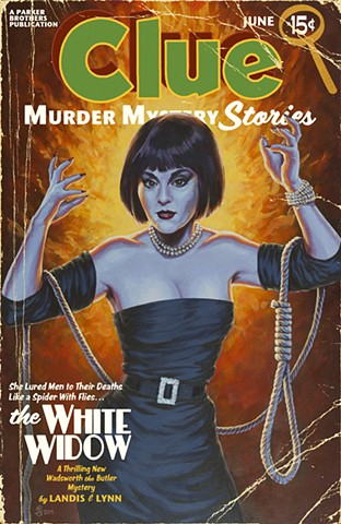 The White Widow Vintage Pulp print by Stephen Andrade Clue Gallery1988 G1988 2015 Madeline Kahn