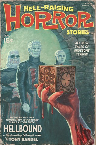 Hellbound vintage pulp edition print by Stephen Andrade Hellraiser Pinhead Gallery1988 g1988 30 Years Later