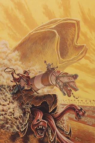 The Great Sandworm Race painting by Stephen Andrade Gallery1988 Crazy 4 Cult 7 New York NYC Tremors Dune Beetlejuice Kevin Bacon 