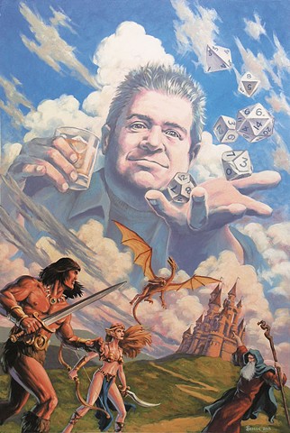 A Pudgy God painting by Stephen Andrade  2015 Patton Oswalt Gallery1988 Gallery 1988 g1988 D&D Dungeons and Dragons