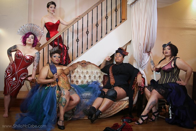 Promotional photo shoot for IMsLBB at Dark Garden Corsetry. 