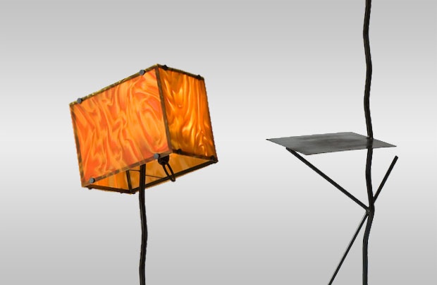 ALCHEMY floor lamp w/integrated table