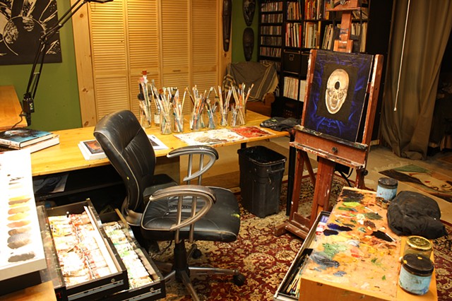 my basement painting studio