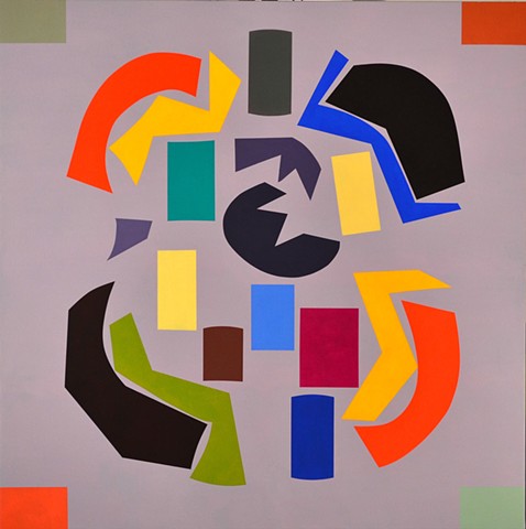 abstract painting, hard edge geometric art
