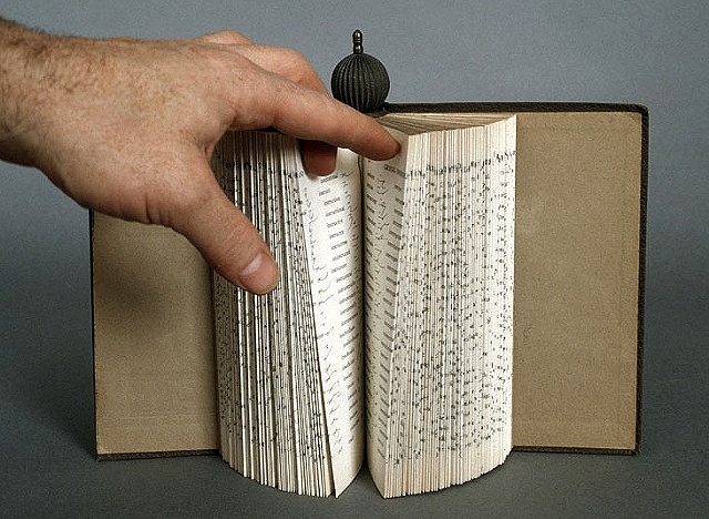 book, bookwork, bookworks, altered, altered book, unique, one of a kind, finial, sculpture, unique book, power tools