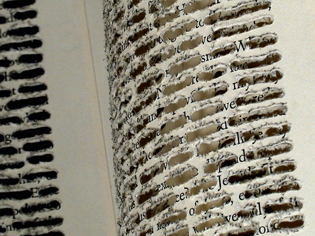 one of a kind, cut, deconstructed, gouge, bookworks, dissection, altered book, Holocaust, religious, spiritual, conversion, dremel, sculpture, unique book, power tools,