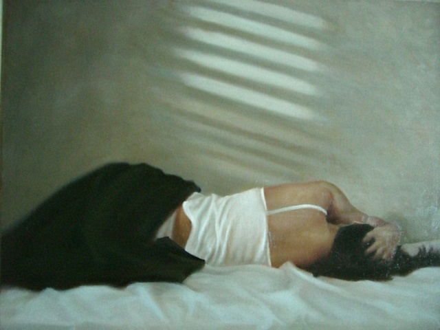 Aixa Olivera - Woman Resting on Bed