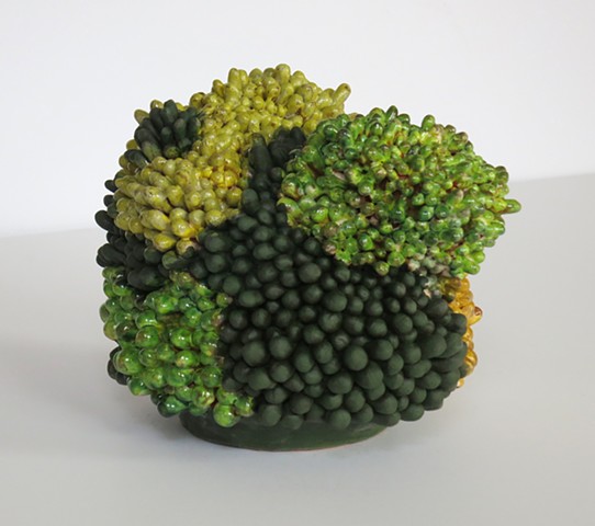 Coiled and pinched ceramic sculpture