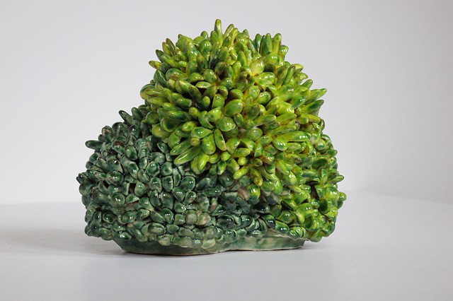 Coiled and pinched ceramic sculpture