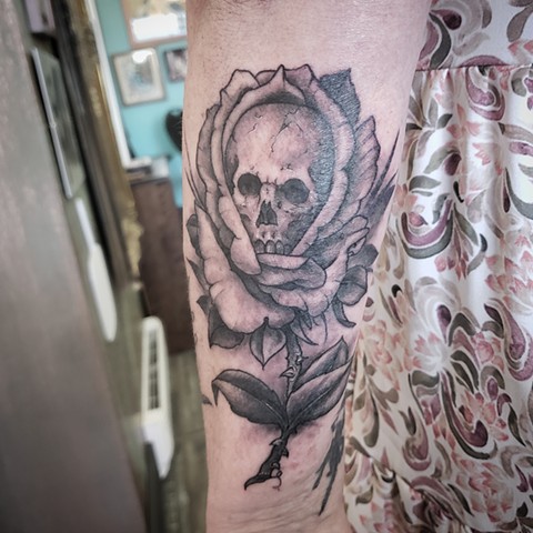 Skull in rose