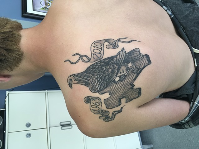 Memorial eagle tattoo