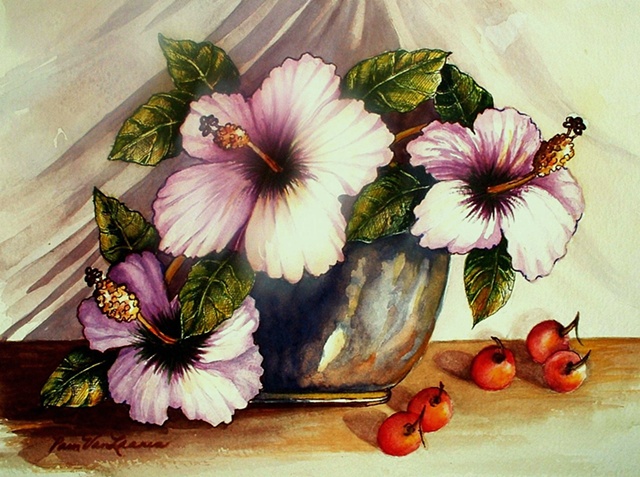 Hibiscus and Cherries