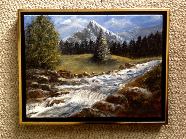 Mountain landscape, rushing stream