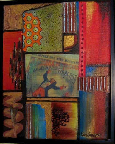 Original Acrylic and collage painting on canvas