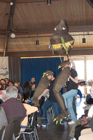giant T-rex (three-man puppet)