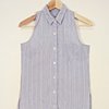 Button down cotton tank made from reclaimed material