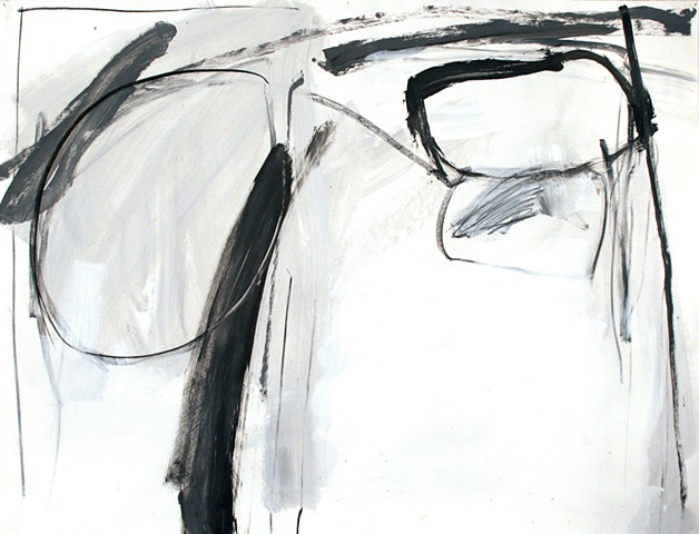 Works on Paper, Acrylic Paint, Mixed Medium, Charcoal, Black and White
