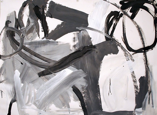 Works on Paper, Acrylic Paint, Mixed Medium, Charcoal, Black and White
