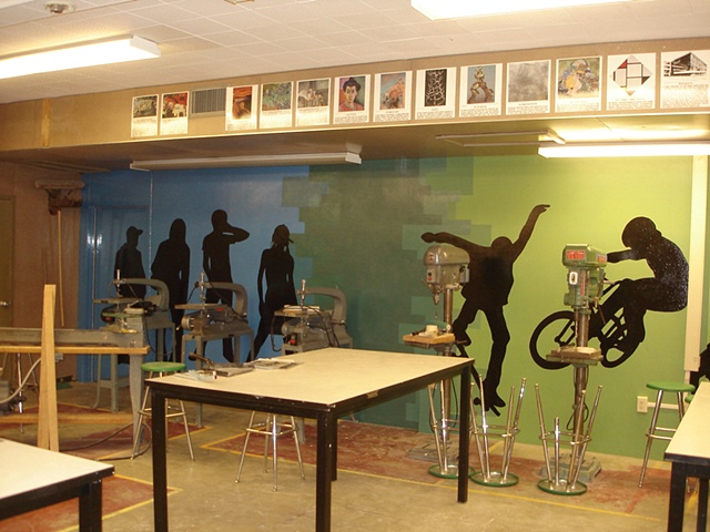 classroom mural: left side