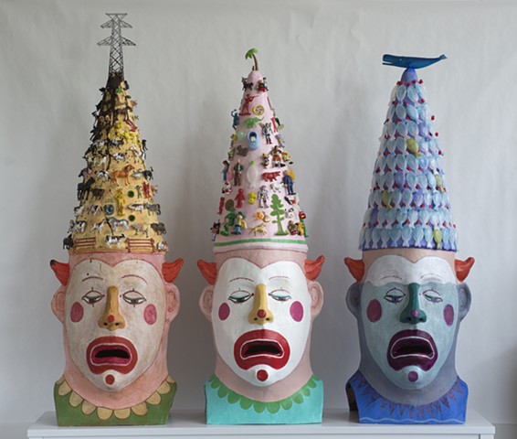 Three Clowns Installed
