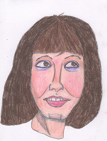 Colored pencil portrait drawing of Shelley Duvall by Christopher Stanton