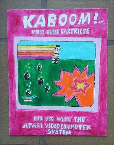 Acrylic painting of the cover of the Kaboom cartridge by Christopher Stanton