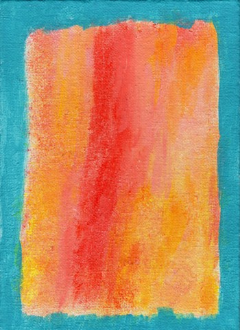 Red and orange acrylic abstract painting by Christopher Stanton