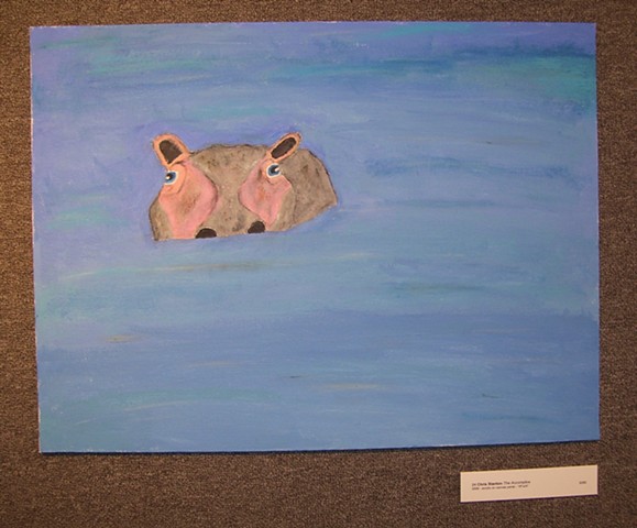 Acrylic painting of a hippo by Christopher Stanton
