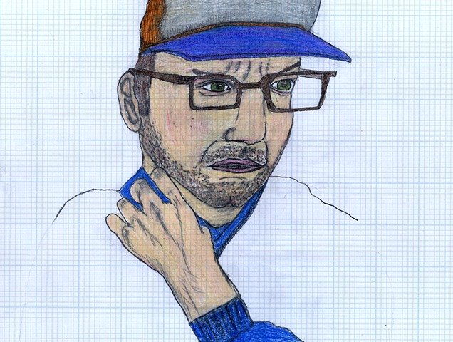 Drawing of artist Brett Amory by Christopher Stanton