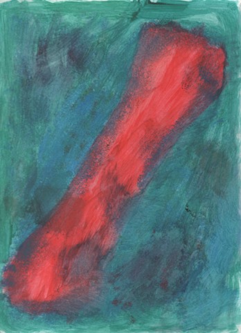 Acrylic painting of a red bone by Christopher Stanton