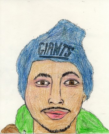 Portrait drawing of artist Takun Williams by Christopher Stanton