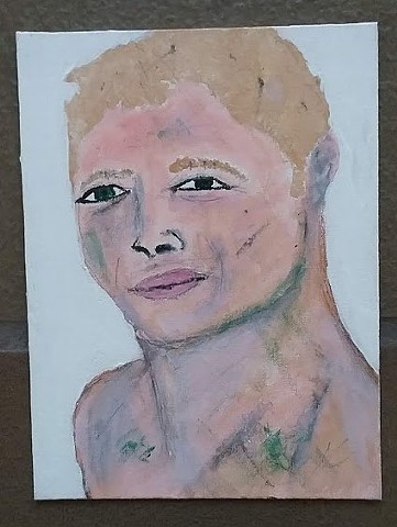 Acrylic painting of surfer Mick Fanning by Christopher Stanton