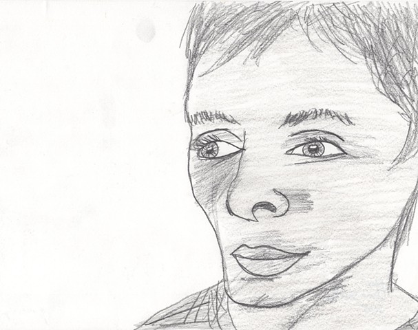 Pencil drawing of a young man by Christopher Stanton
