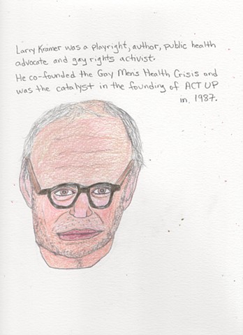 Portrait drawing of Larry Kramer by Christopher Stanton 
