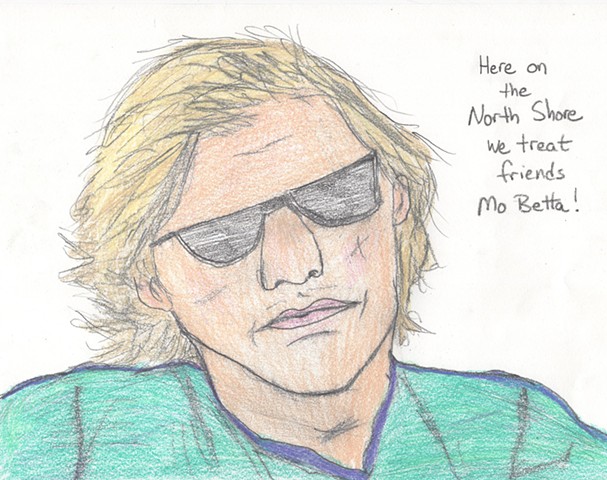 Portrait drawing of Turtle from North Shore John Philbin 