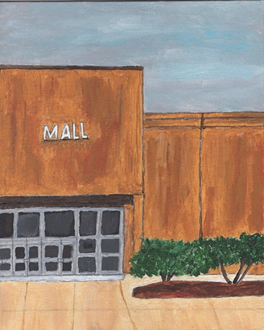 Acrylic painting of a shopping mall by Christopher Stanton