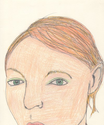 Colored pencil portrait drawing of a young woman by Christopher Stanton