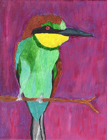 Acrylic painting of a European Bee-Eater by Christopher Stanton