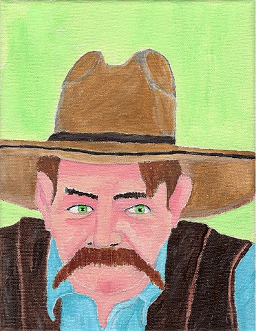 Acrylic painting of a cowboy by Christopher Stanton