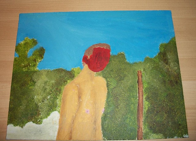 Acrylic painting of a figure in Colorado by Christopher Stanton