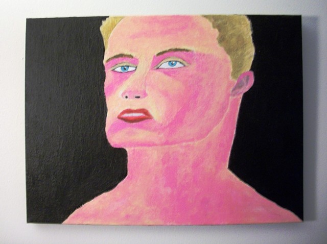 Acrylic painting of Ivan Drago (Dolph Lundgren) from the film Rocky IV by Christopher Stanton