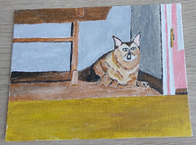 Acrylic painting of a dog by Christopher Stanton 